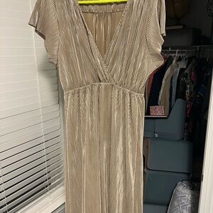 Baltic Born Athena Pleated Formal Dress- Gold Size XL